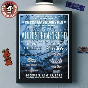 August Burns Red 2025 Christmas Burns Red Live At Freedom Hall Lancaster Pennsylvania On December 12 And 13 2025 Decor Poster Canvas
