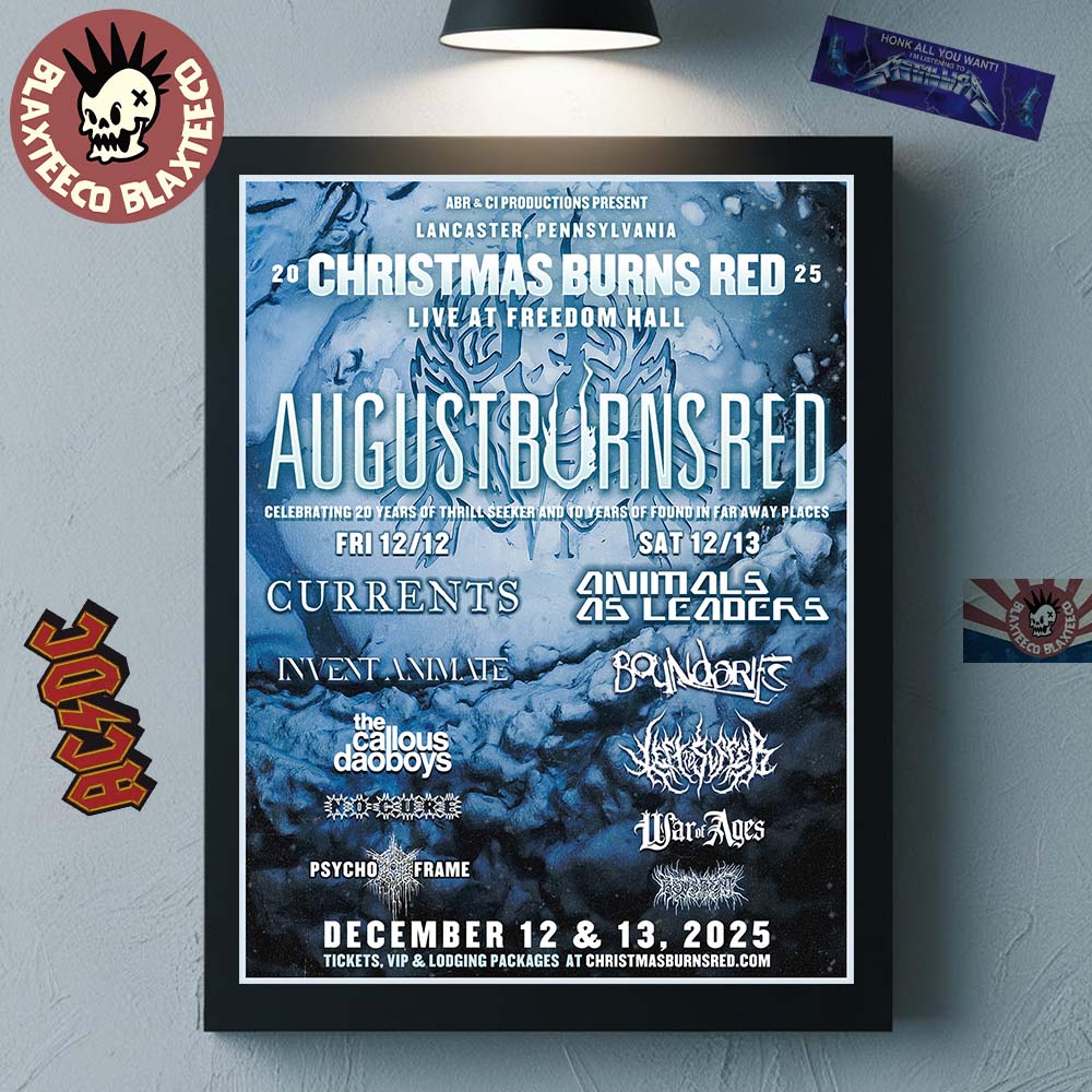 August Burns Red 2025 Christmas Burns Red Live At Freedom Hall Lancaster Pennsylvania On December 12 And 13 2025 Decor Poster Canvas August Burns Red 2025 Christmas Burns Red Live At Freedom Hall Lancaster Pennsylvania On December 12 And 13 2025 Decor Poster Canvas