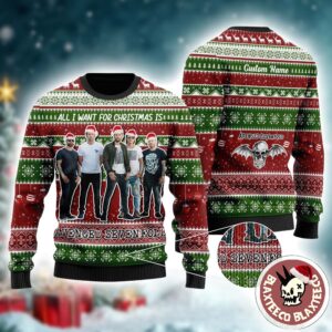 Avenged Sevenfold All I Want For Christmas Is Avenged Sevenfold Band Member 2025 Ugly Christmas Sweater