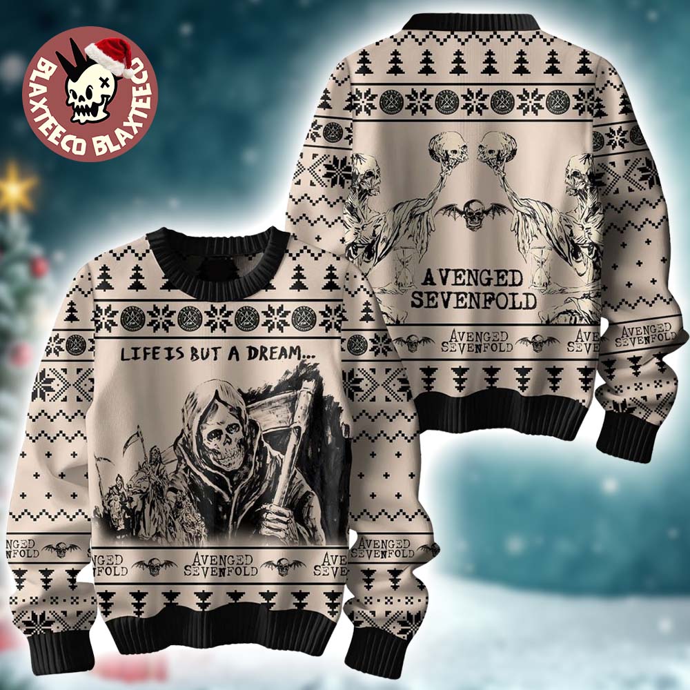 Avenged Sevenfold Life Is But A Dream The Reaper 2025 Xmas Gift Ugly Christmas Sweater