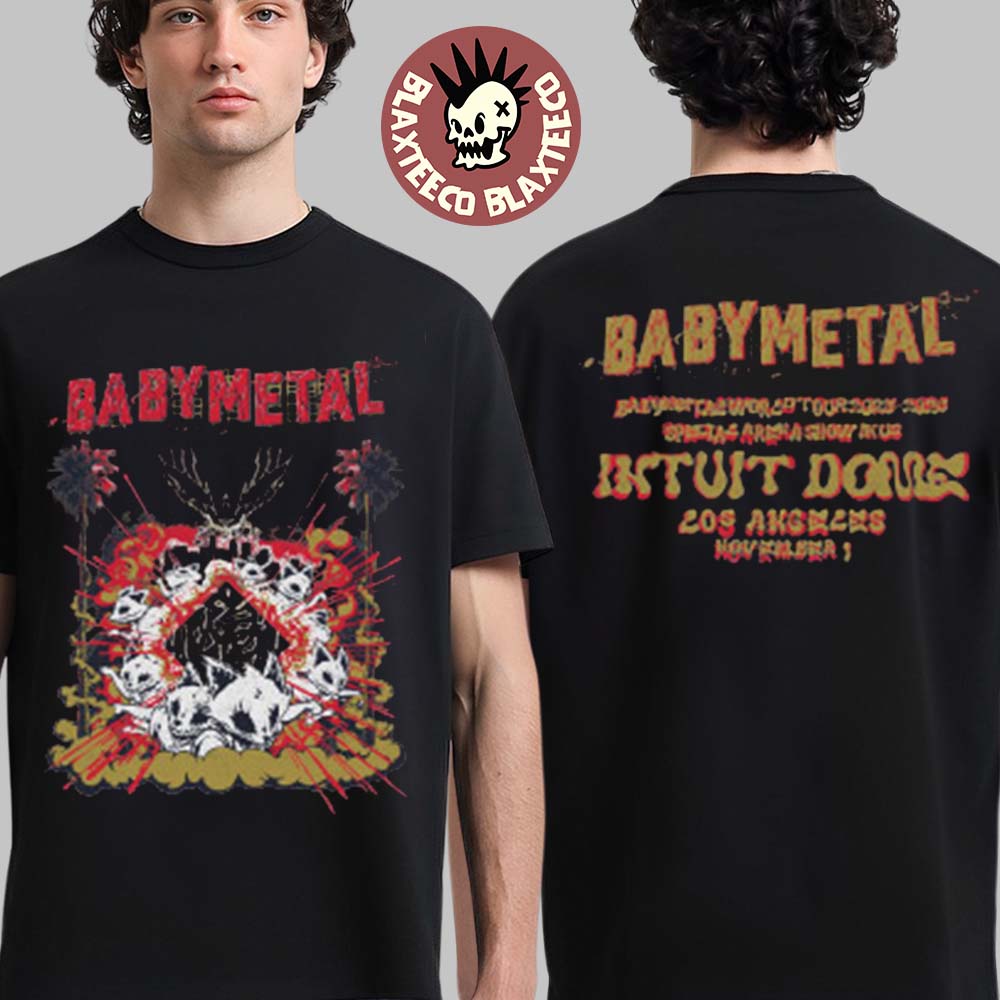 Babymetal Los Angeles 2025 Pop Up Shop Tee At Intuit Dome On November 1 2025 Kogitsune Strikes LA T-Shirt