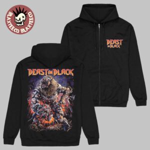 Beast In Black European Tour 2025 Merch Tee Cyber Apocalypse Two Sided Zip Up Hoodie