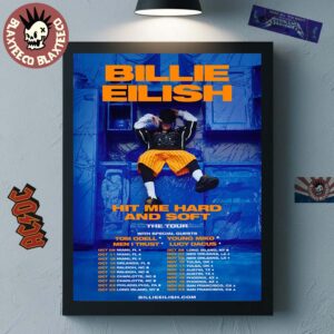 Billie Eilish Hit Me Hard And Soft The Tour Fall US Shows New Schedule Dates On October And November 2025 Poster Canvas For Home Decor