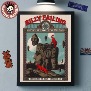 Billy Failing Denver Colorado 2025 Event Poster At Cervantes Masterpiece Ballroom On December 20 2025 Home Decor Poster Canvas