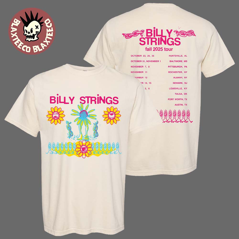 Billy Strings Fall 2025 Tour North American Merch Seeing Flower Tee with Dates T-Shirt Billy Strings Fall 2025 Tour North American Merch Seeing Flower Tee with Dates T-Shirt