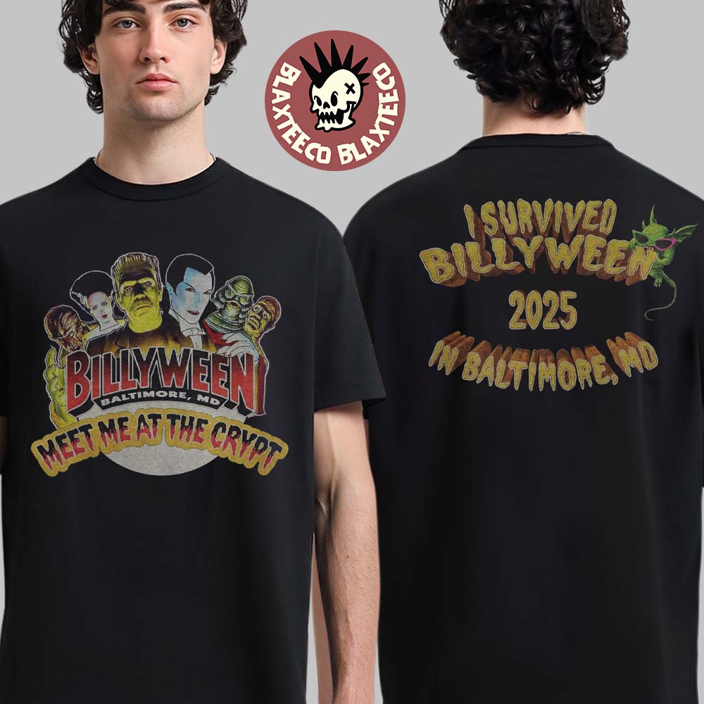 Billy Strings Halloween 2025 I Survived Billyween 2025 In Baltimore Maryland At CFG Bank Arena On October 31 And November 1 2025 Meet Me At The Crypt T-Shirt Billy Strings Halloween 2025 I Survived Billyween 2025 In Baltimore Maryland At CFG Bank Arena On October 31 And November 1 2025 Meet Me At The Crypt T-Shirt