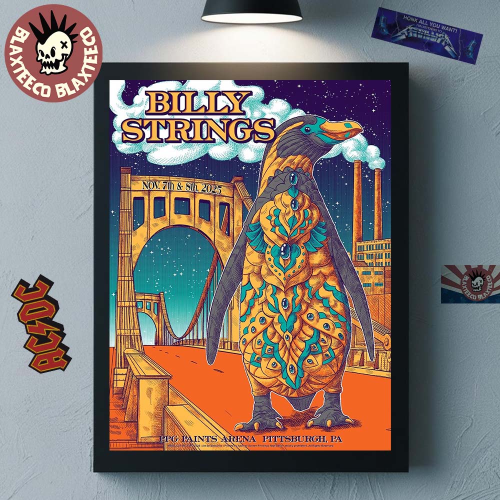 Billy Strings Pittsburgh Pennsylvania 2025 Event All Date Poster At PPG Paints Arena On November 7 And 8 2025 Penguin Art Home Decor Poster Canvas Billy Strings Pittsburgh Pennsylvania 2025 Event All Date Poster At PPG Paints Arena On November 7 And 8 2025 Penguin Art Home Decor Poster Canvas