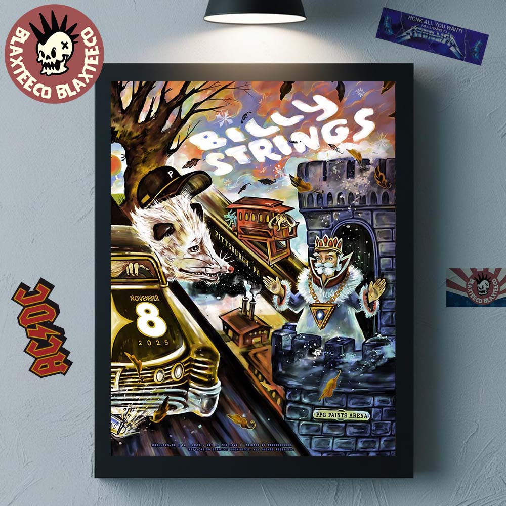 Billy Strings Pittsburgh Pennsylvania 2025 Night 2 Event Poster At PPG Paints Arena On November 8 2025 Home Decor Poster Canvas Billy Strings Pittsburgh Pennsylvania 2025 Night 2 Event Poster At PPG Paints Arena On November 8 2025 Home Decor Poster Canvas
