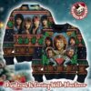 Bon Jovi Bed Of Roses Keep the Faith Inspired Knitted Black And Red Ugly Christmas Sweater