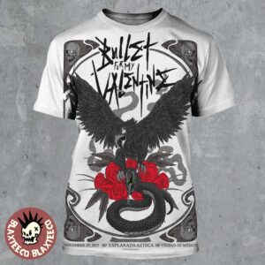 Bullet For My Valentine Ciudad De Mexico 2025 Event Poster At Explanada Azteca On November 29 2025 All Over Print Shirt