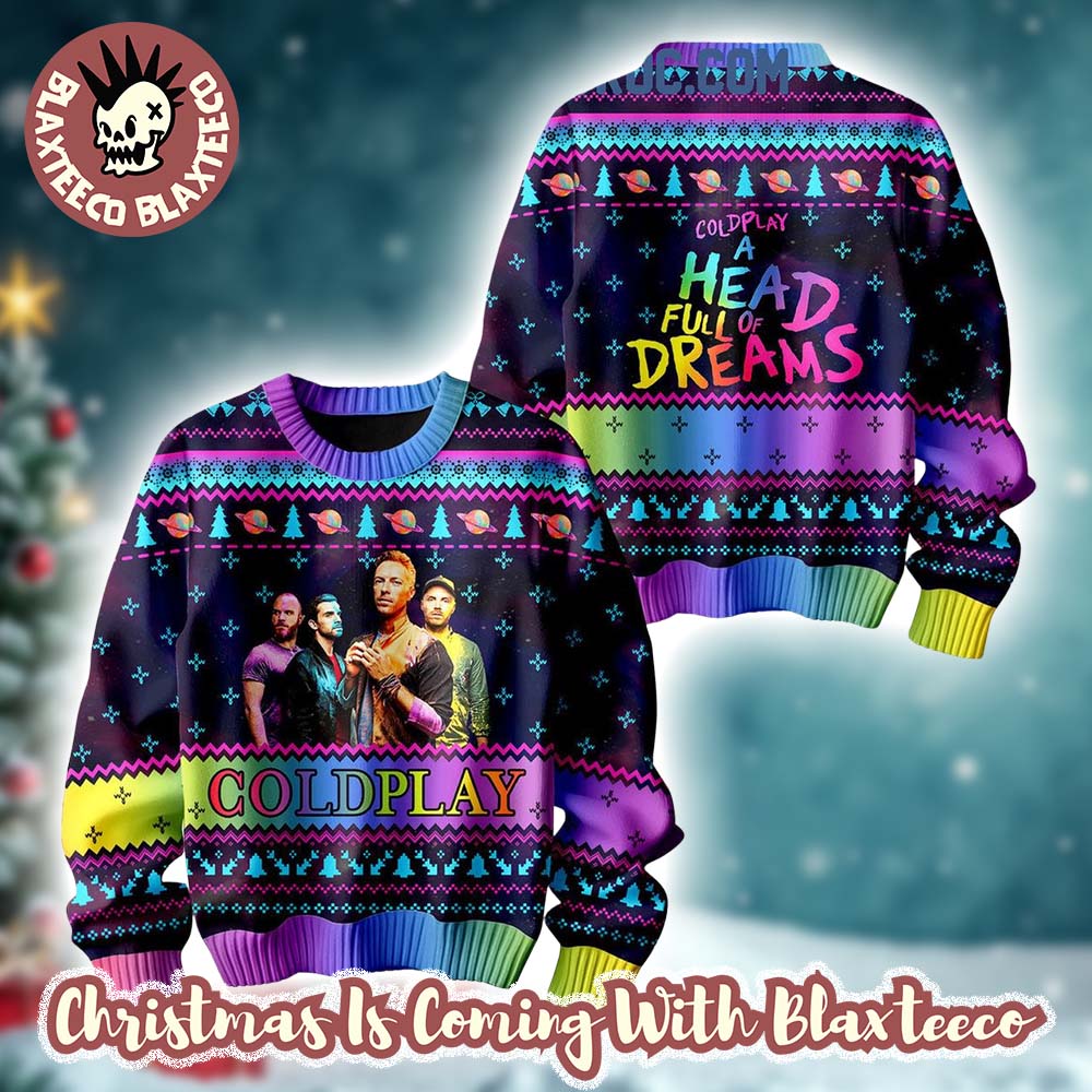 Coldplay A Head Full Of Dreams Colorful Knitted Ugly Christmas Sweater