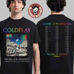 Coldplay Nashville Tennessee Music Of The Spheres 2025 Tour Merch Tee At Nissan Stadium On July 22 2025 Two Sided T-Shirt
