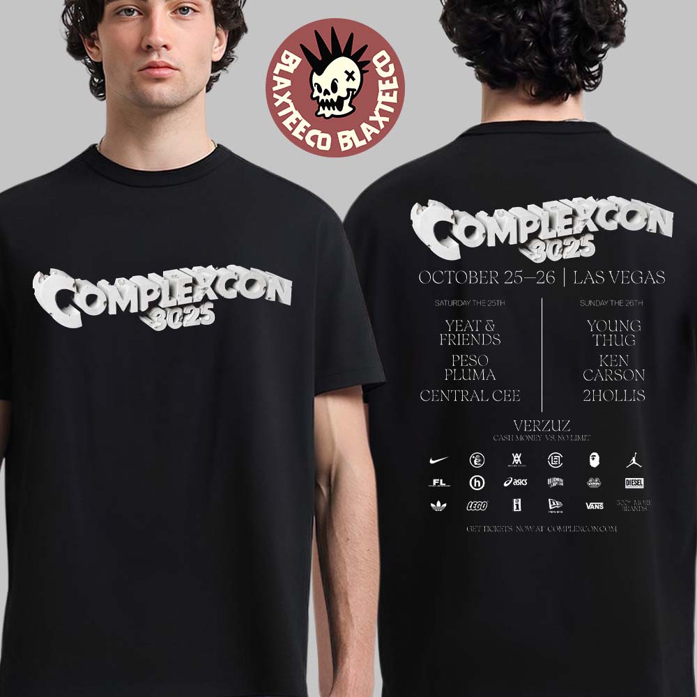 Complexcon 2025 Las Vegas On October 25 26 2025 Lineup Two Sided T-Shirt Complexcon 2025 Las Vegas On October 25 26 2025 Lineup Two Sided T-Shirt