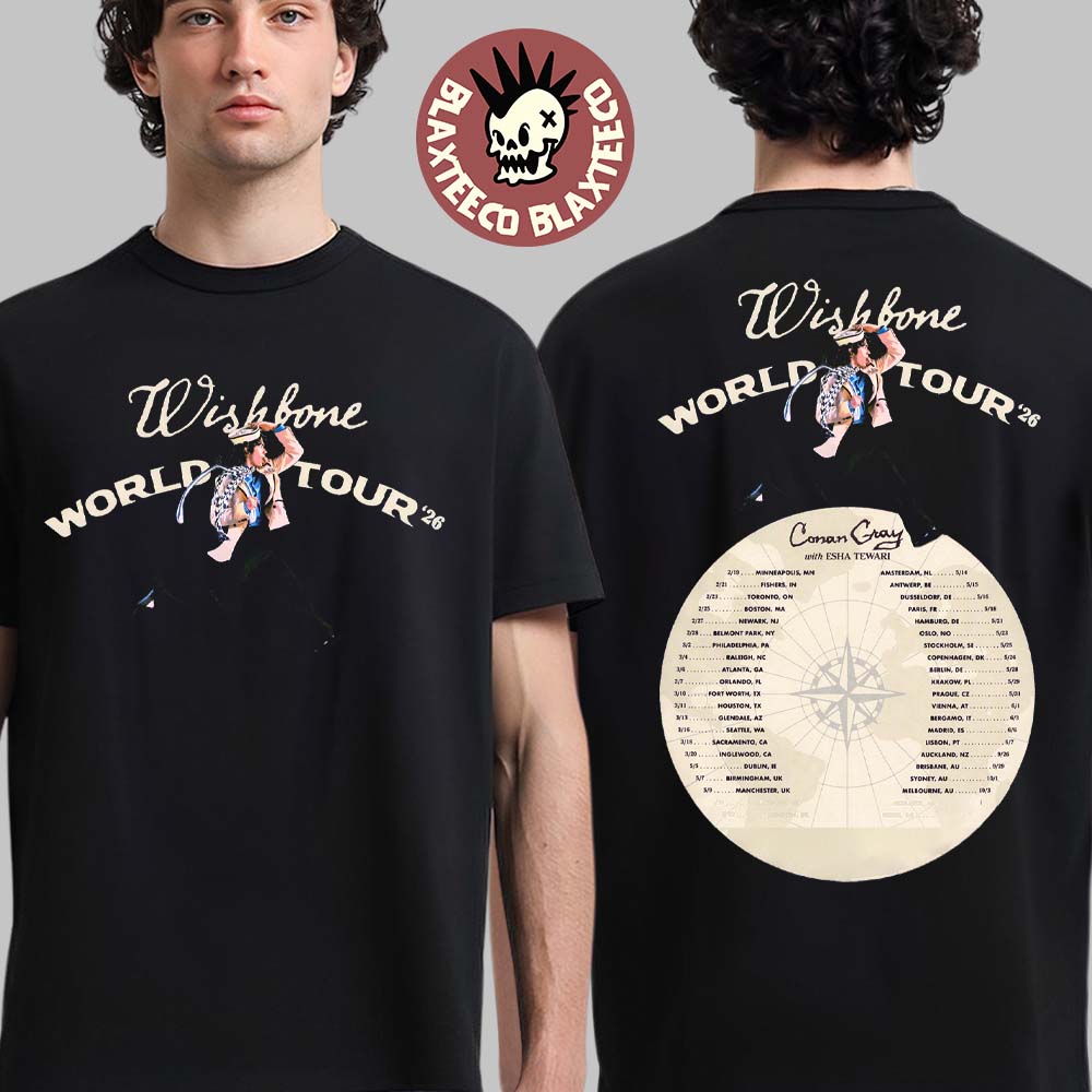 Conan Gray Wishbone World Tour 2026 Schedule Dates List Two Sided T-Shirt Conan Gray Wishbone World Tour 2026 Schedule Dates List Two Sided T-Shirt