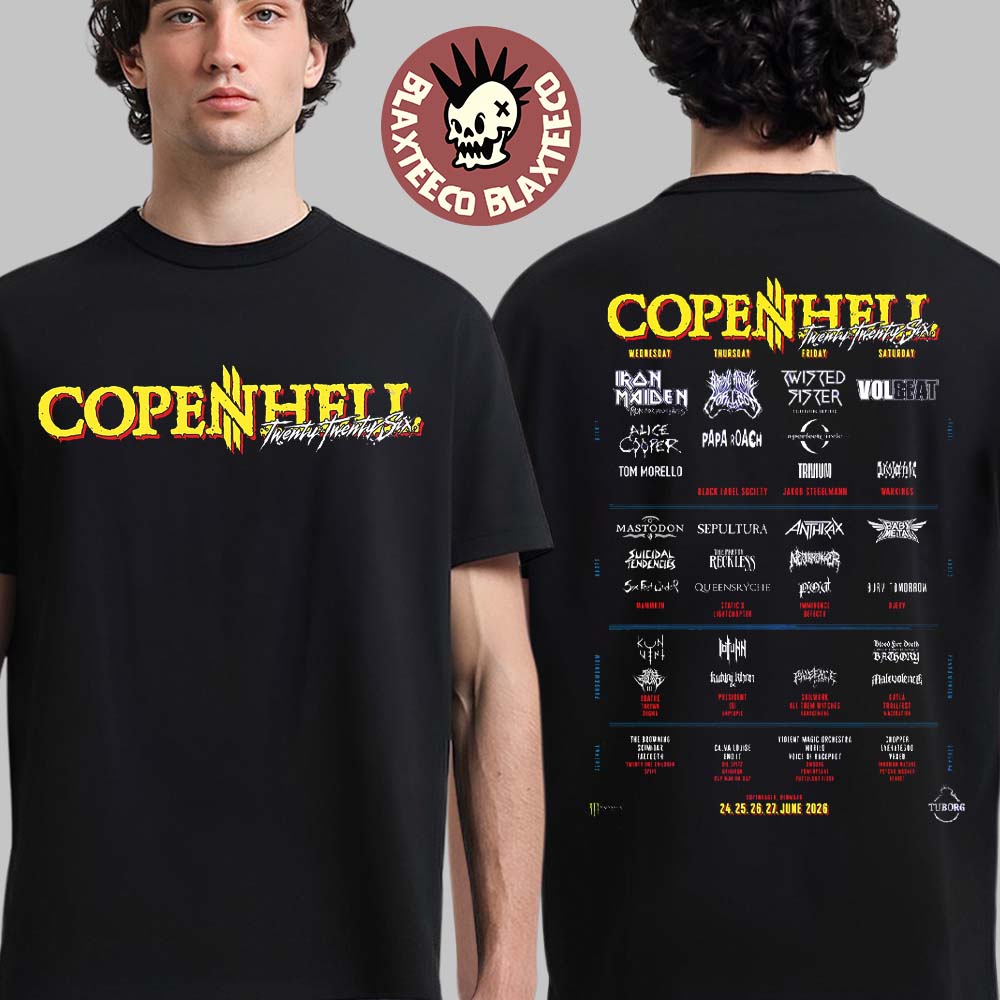 Copenhell Festival 2026 Full Lineup Copenhagen Denmark On 24 25 26 27 June 2026 Two Sided T-Shirt Copenhell Festival 2026 Full Lineup Copenhagen Denmark On 24 25 26 27 June 2026 Two Sided T-Shirt