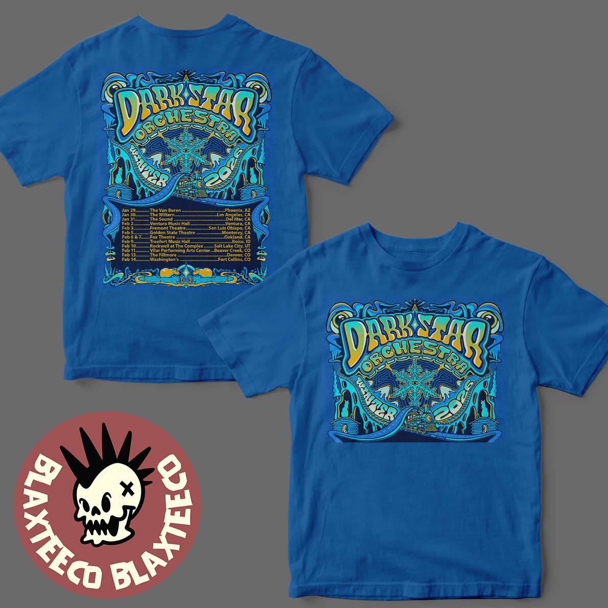 Dark Star Orchestra Winter Tour 2026 Schedule Tour Dates Two Sided T-Shirt Dark Star Orchestra Winter Tour 2026 Schedule Tour Dates Two Sided T-Shirt