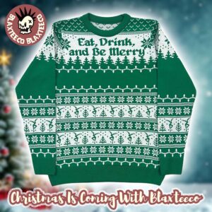 Dave Matthews Band Eat Drink And Be Merry Christmas Knitted Green Ugly Christmas Sweater