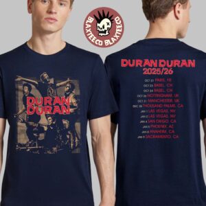 Duran Duran Europe 2025 2026 Navy Collage Bandshot Tour T-Shirt