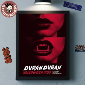 Duran Duran Halloween Show 2025 Merch In Manchester UK At Co-Op Live On 31st October 2025 Mouth And Fangs Art Poster Canvas