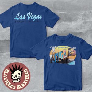 Eagles Live At Sphere Las Vegas 2025 2026 Merch Tee Greetings From Eagles Two Sided Blue T-Shirt