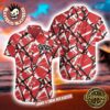 Eddie Van Halen Hard Rock Guitar Signature Red Leaf Tropical Pattern Hawaiian Shirt