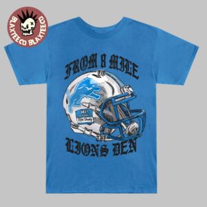 Eminem x Detroit Lions Helmet From 8 Mile To The Lions Den Blue T-Shirt