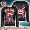 Five Finger Death Punch Afterlife Signature Symbol Knitted Black And Red Holiday Ugly Christmas Sweater