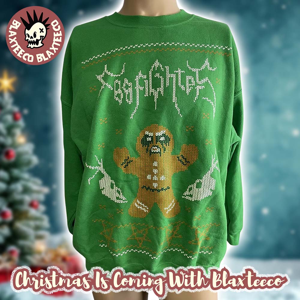 Foo Fighters Gingerbread Green 2025 Ugly Christmas Sweater Foo Fighters Gingerbread Green 2025 Ugly Christmas Sweater