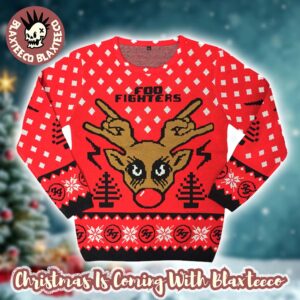 Foo Fighters The Foos FooDolph Reindeer Holiday Ugly Christmas Sweater
