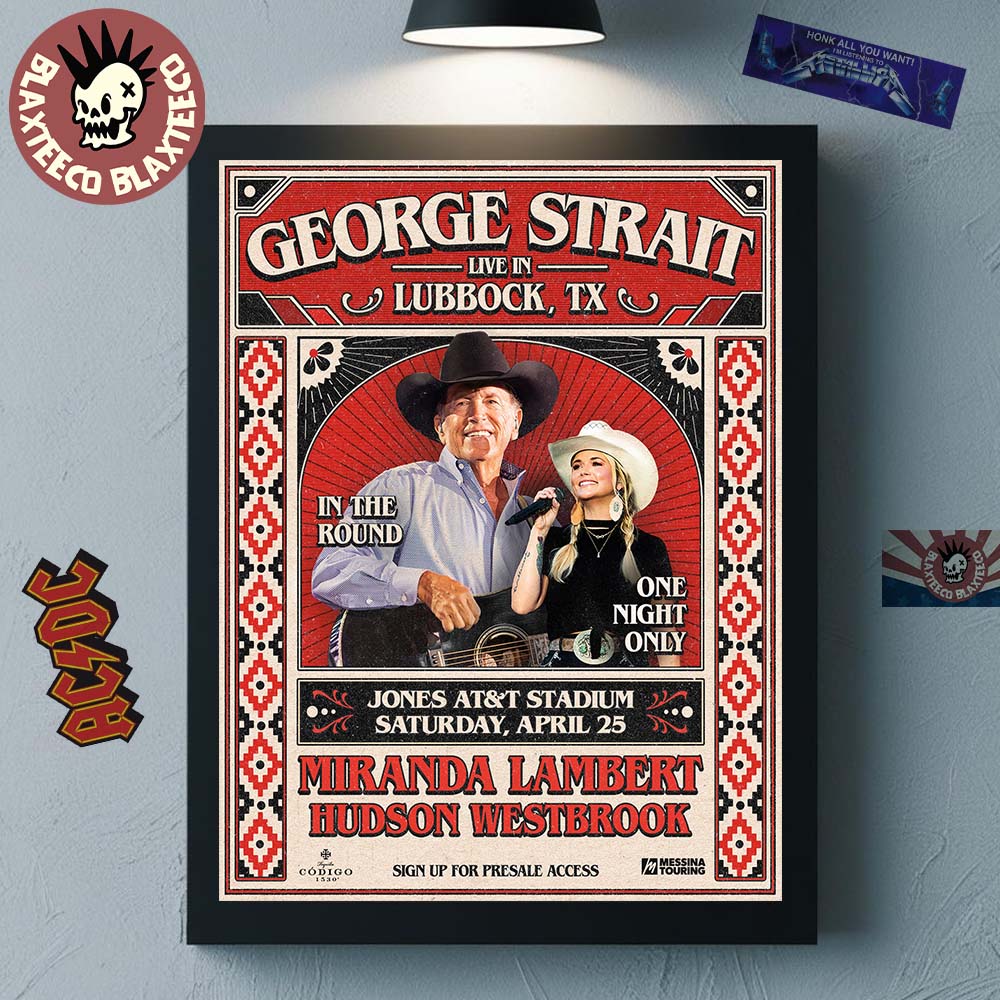 George Strait Live In Lubbock Texas At Jones AT&T Stadium On April 25 2026 In The Round One Night Only Poster Canvas George Strait Live In Lubbock Texas At Jones AT&T Stadium On April 25 2026 In The Round One Night Only Poster Canvas