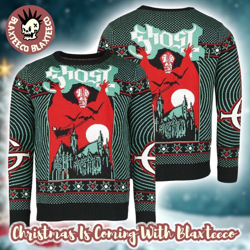 Ghost Band Bravado Nameless Ghouls Papa Emeritus Knitted Ugly Christmas Sweater k32ah evzukh.jpg