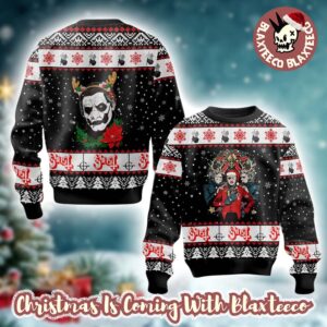 Ghost Band Funny Holiday Style Reindeer Under The Snowy Night Ugly Christmas Sweater 2025