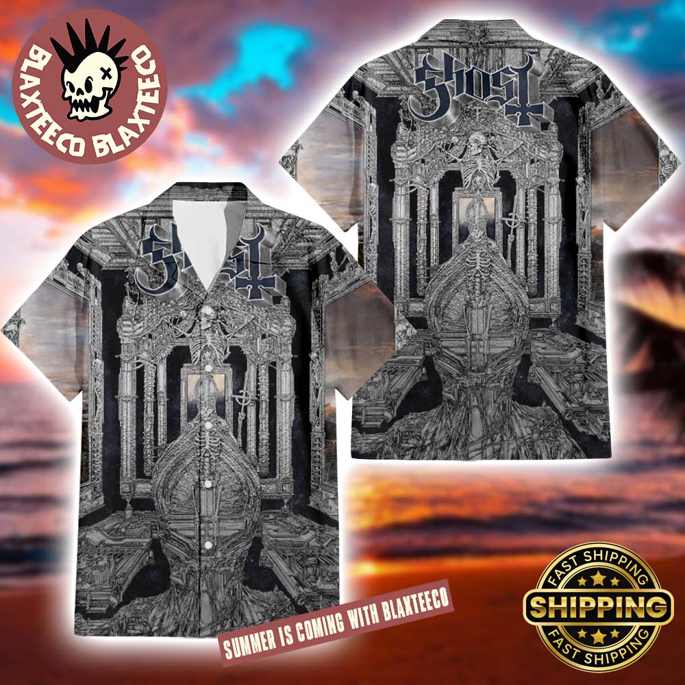 Ghost Band Skeleta Album Cover Art Summer 2025 Hawaiian Shirt Ghost Band Skeleta Album Cover Art Summer 2025 Hawaiian Shirt