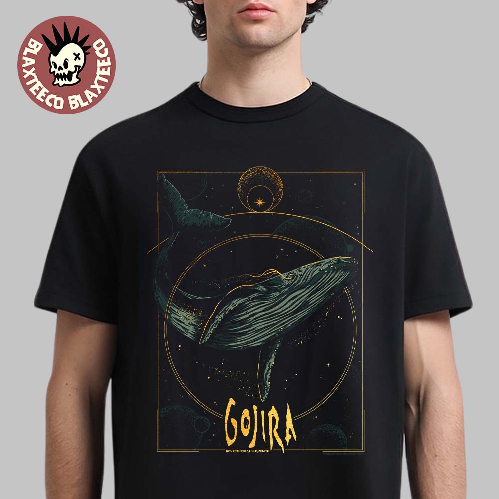 Gojira Lille France 2025 Event Poster At Zenith of Lille On November 28 2025 The Whale Art T-Shirt Gojira Lille France 2025 Event Poster At Zenith of Lille On November 28 2025 The Whale Art T-Shirt