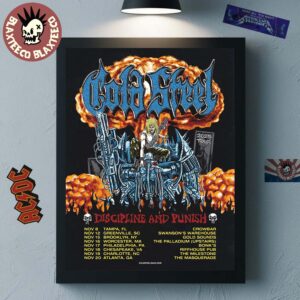Gold Steel Discipline And Punish Tour 2025 North America November City Dates Poster Canvas