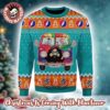 Grateful Dead Jerry Garcia Trippie Style Knitted Blue Ugly Christmas Sweater