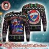 Grateful Dead Steal Your Face Signature Logo Knitted Gray Ugly Christmas Sweater