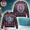 Grateful Dead The Very Best Of The Reaper Art With Dancing Bear Pattern Green Ugly Christmas Sweater Grateful Dead The Very Best Of The Reaper Art With Dancing Bear Pattern Green Ugly Christmas Sweater