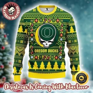 Grateful Dead X NCAA Oregon Ducks Stealie Logo Ugly Christmas Sweater