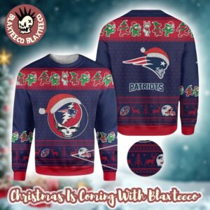 Grateful Dead X NFL England Patriots Stealie Logo Ugly Christmas Sweater