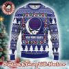 Grateful Dead X NFL New York Jets Stealie Logo Ugly Christmas Sweater Grateful Dead X NFL New York Jets Stealie Logo Ugly Christmas Sweater
