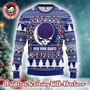 Grateful Dead X NFL New York Giants Stealie Logo Ugly Christmas Sweater