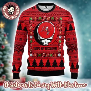 Grateful Dead X NFL Tampa Bay Buccaneers Stealie Logo Ugly Christmas Sweater