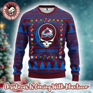 Grateful Dead X NHL Colorado Avalanche Stealie Logo Ugly Christmas Sweater
