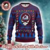 Grateful Dead X NHL Columbus Blue Jackets Stealie Logo Ugly Christmas Sweater Grateful Dead X NHL Columbus Blue Jackets Stealie Logo Ugly Christmas Sweater