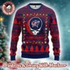 Grateful Dead X NHL Colorado Avalanche Stealie Logo Ugly Christmas Sweater Grateful Dead X NHL Colorado Avalanche Stealie Logo Ugly Christmas Sweater