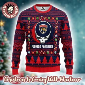 Grateful Dead X NHL Florida Panthers Stealie Logo Ugly Christmas Sweater