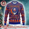 Grateful Dead X NHL New Jersey Devils Stealie Logo Ugly Christmas Sweater Grateful Dead X NHL New Jersey Devils Stealie Logo Ugly Christmas Sweater