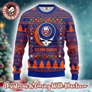 Grateful Dead X NHL New York Islanders Stealie Logo Ugly Christmas Sweater