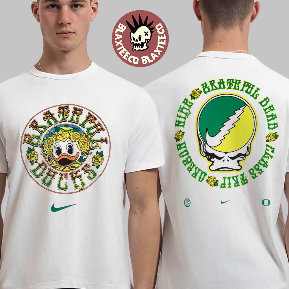 Grateful Dead X Oregon Ducks X Nike Ducks Roses Two Sided T-Shirt Grateful Dead X Oregon Ducks X Nike Ducks Roses Two Sided T-Shirt